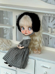 Monochrome Gingham Blythe BJD Outfit - Handmade Clothes Set - ToastDoll
