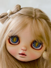 Handmade Blythe Eyechips, Black Tone,Vertical Pupils