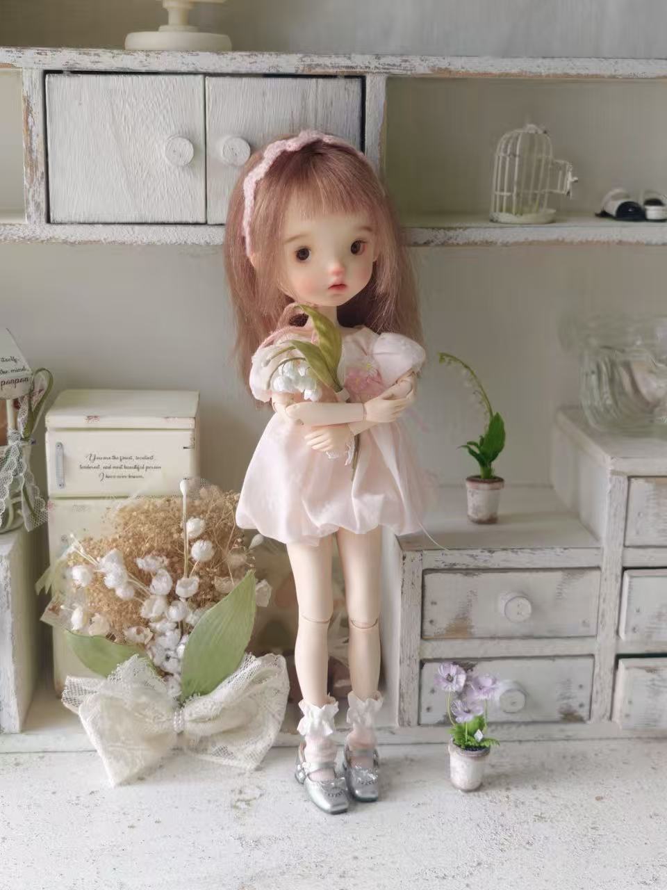 Peaches Custom 1/6 BJD OOAK Spring Pink Doll | ToastDoll