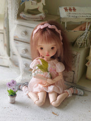 Peaches Custom 1/6 BJD OOAK Spring Pink Doll Front View | ToastDoll