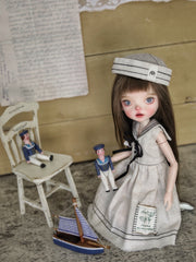 Mila Custom 1/6 BJD OOAK Vintage Sailor Doll Playing Toy | ToastDoll