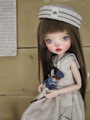 Mila Custom 1/6 BJD OOAK Vintage Sailor Doll Close-up | ToastDoll