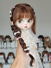 Handmade Blythe Wig, Heart Braid Single Ponytail