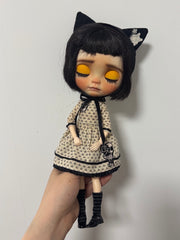 Black Meow Blythe Outfit - Handmade Doll Clothes - ToastDoll