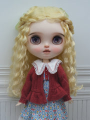 Handmade Blythe Wig, Beach Waves with Braids
