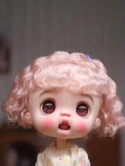 Handmade Blythe Wig, Short Curly Hair with Bangs