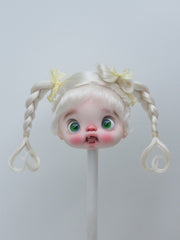 Handmade Ob11 Wig,Twin Side Braids with Bangs