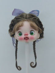 Handmade Ob11 Wig,Styled Hair with Braids and Bangs