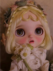 Handmade Blythe Wig, Bob with Braids and Heart Bangs