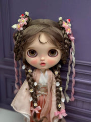 Handmade Blythe Wig, Traditional Chinese Hairstyle with Braids