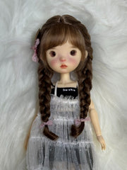 Mohair Braids Curls Ponytail 1/6 BJD Wig - Handmade Doll Hair - ToastDoll