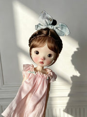 Mohair Bow Bun BJD Wig - Handmade Doll Hair - ToastDoll