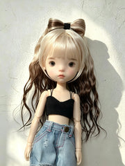 Mohair Sweet Bow Wig BJD Wig - Handmade Doll Hair - ToastDoll
