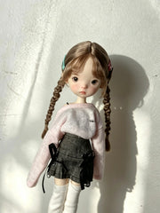 Braided Twin Tails BJD Wig - Handmade Doll Hair - ToastDoll