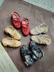 Retro Roman Leather Blythe OB11 Sandals - Handmade Doll Shoes - ToastDoll