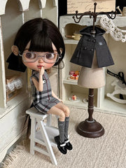 Vintage Check Preppy Blythe Outfit On Doll Display | ToastDoll