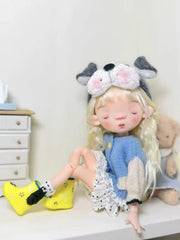 Puppy Sweater Tiered Dress 1/6 BJD Light-Blue Outfit | ToastDoll