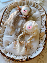 Twin Tails Wig Handmade 1/6 BJD Wig Flat Lay | ToastDoll