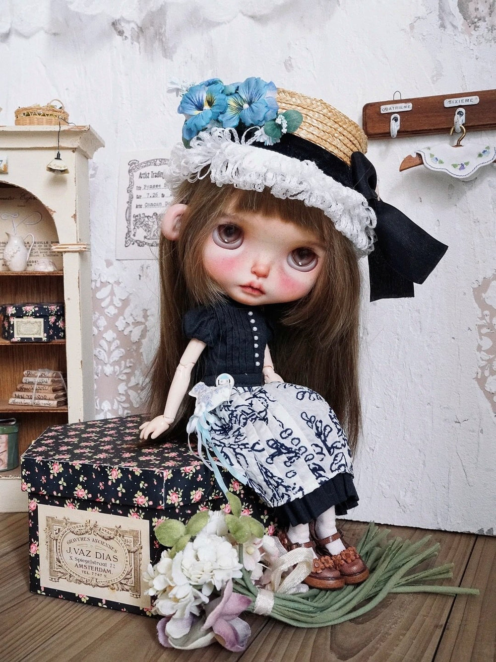 Pansy Embroidered Blythe BJD Set | ToastDoll