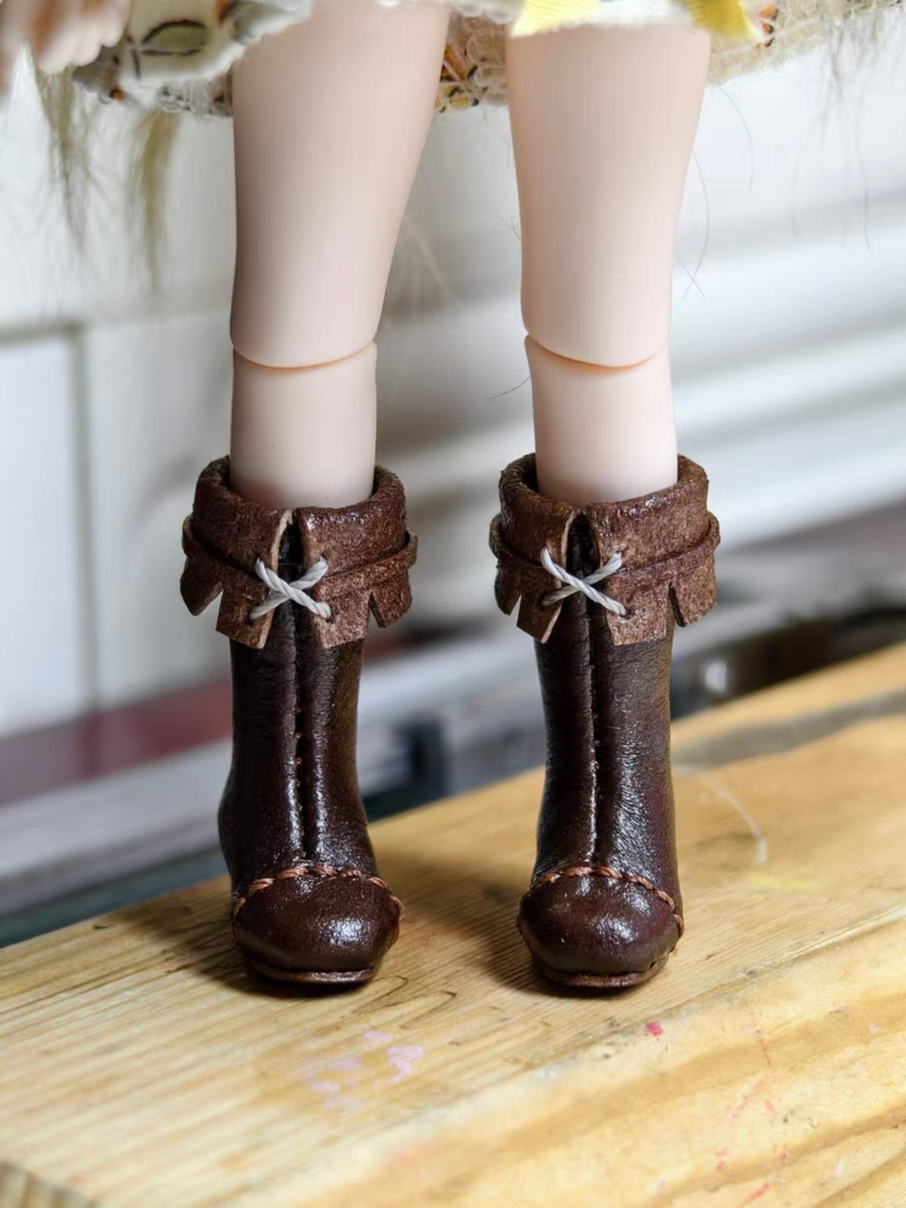 Fold Over Leather Blythe OB11 Boots | ToastDoll