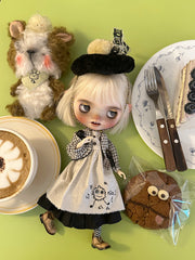 Handmade Outfit for Blythe/ Ob24/ Ob22/ Pullip, Retro Style Set