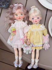 Pastel Macaron Lace Blythe Outfit On Doll Display | ToastDoll