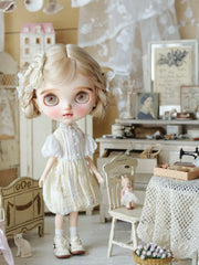 Sweet Cream Blythe BJD Dress Set - Handmade Doll Clothes - ToastDoll