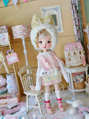 Pink Yellow BJD Outfit - Handmade Doll Clothes - ToastDoll