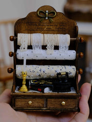 1/6 1/12 Scale Miniature Dollhouse Textile Roll Display Stand