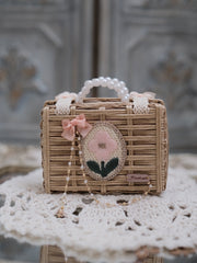 1/6 1/12 Scale Miniature Dollhouse Woven Carry Case