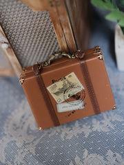 1/6 1/12 Scale Miniature Dollhouse Leather Carry Case