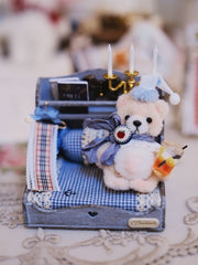 1/6 1/12 Scale Miniature Doll Bed with Plushie & Accessories