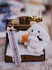1/6 1/12 Scale Miniature Doll Bed with Plushie & Accessories