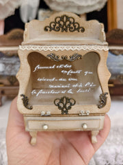 1/6 1/12 Scale Miniature Dollhouse Coffee Display Cabinet with Glass Door