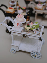 1/6 1/12 Scale Miniature Dollhouse Fully-Stocked Antique Dessert Trolley
