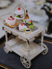 1/6 1/12 Scale Miniature Dollhouse Fully-Stocked Antique Dessert Trolley