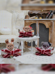 Handmade Doll Miniature, Woven Picnic Basket
