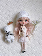 White Pleated Blythe 1/6 BJD Dress Set | ToastDoll