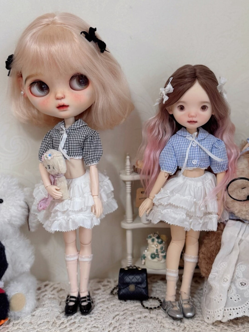 Plaid Puff Sleeve Blythe 1/6 BJD Outfit | ToastDoll
