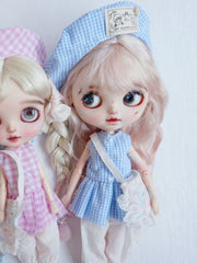 Fresh Casual Gingham Blythe Outfit On Doll Display | ToastDoll