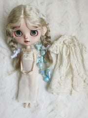Elegant Silk Lace Blythe BJD Dress Set Full Body View | ToastDoll