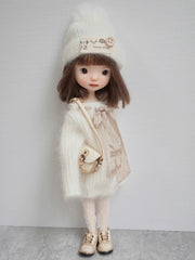 Soft White Sweater Blythe BJD Set - Handmade Doll Clothes - ToastDoll