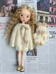 Soft White Sweater Blythe BJD Set - Handmade Doll Clothes - ToastDoll