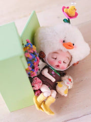 Bath Duckie OB11 White Outfit Close-up | ToastDoll