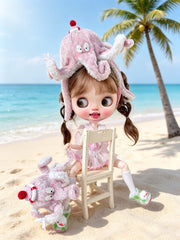 Summer Octopus Blythe BJD OB11 Set - Handmade Doll Clothes - ToastDoll