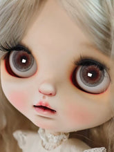 Handmade Blythe Eyechips, Reddish-Brown Tone, Grey Ring