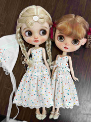 Rainbow Heart Printed Blythe Outfit On Doll Display | ToastDoll