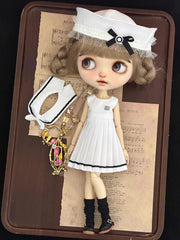 Preppy Marine Academy Blythe Outfit On Doll Display | ToastDoll