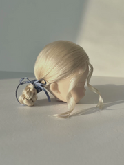 Blonde Braided Buns BJD Wig - Handmade Doll Hair - ToastDoll
