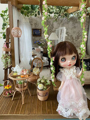 Handmade Miniature Props for BJD/Blythe/Obitsu, Rattan Style Chair